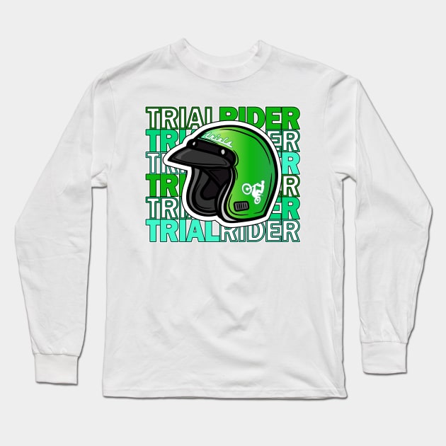 TRIAL RIDER racing motor cycling sport trials bike Long Sleeve T-Shirt by ALLEBASIdesigns